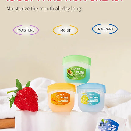 8pcs/box Fruits Lip Balm Sets Moisturizing Lipstick Makeup Base Moisturizer Lip Balm Anti-Cracking Lips Skin Care