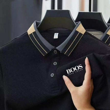 New Embroidered High-quality Men's Summer Short-Sleeved Polo Shirt, Trendy Men's Top for Business and Leisure