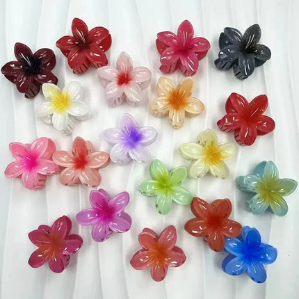 Hawaiian Gradient Hair Clips Flower Hair Claws Big Size Fashion Head Wear Hairpin for Women Girls Crab Barrette Hair Accessories