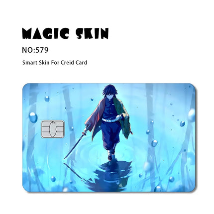 Anime Demon Salyer Matte PVC Sticker Film Tape Skin for Credit Card Debit Card Tanjirou Waterproof Stickers Small Chip Gifts