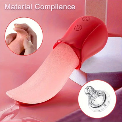 Rose Toys -10 Licking Vibration Modes Clitoris And G-spot Stimulators Unisex Adult Sex Toys For Ultimate Enjoyment Couple Fun