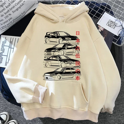 2025 Jdm Style Printed Hoodie Unisex Men Women Casual Fashion Hooded Pullover Sweatshirts Long Sleeves Y2k Streetwear Clothing