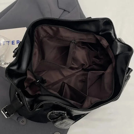 Retro Brand Roomy Shoulder Bag Female Luxury Solid Color Classic Crossbody Bag Large Capacity Style Soft PU Leather Tote Bag