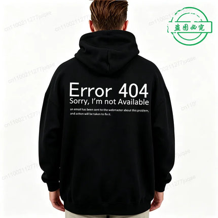 404 Error Coding Men Hoodies Geek Programmer Graphic Tracksuits Autumn Winter Man Sportwear Geek Sweatshirts Tops Gifts