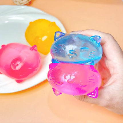 Gummy Cat Squishy Toys Slow Rise Stress Relief Ball Sensory Fidget Toys for Adult Kids Anti-Anxiety Sensory Toys for Autism ADHD