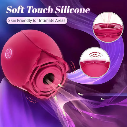 Sucking Vibrator Rose Sex Toy for Women 10 Speed Vibrator Automatic Adult Sex Toy Tongue Licking Rose Flower Vibrator Massager