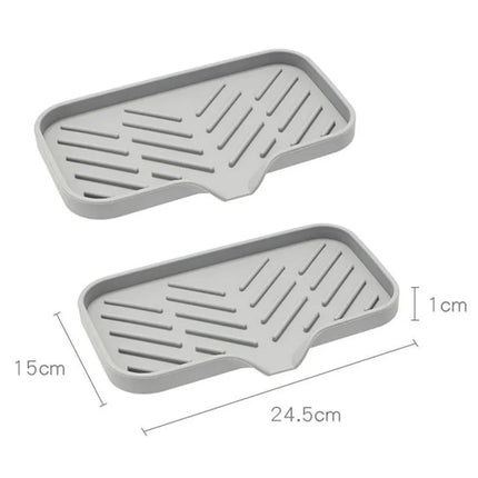 Sink Silicone Tray With drain Soap Sponge Storage Holder Countertop Sink Scrubber Brush Soap Storage Rack Kitchen Organizer