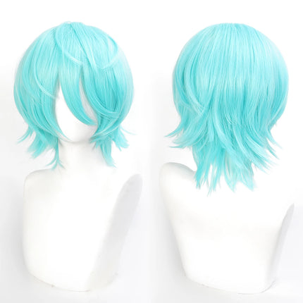 Cospaly Wigs Unisex Anime Wig 12cm/ 4.7 Inch Short Hair Wig Universal Costume Synthetic Wig with Bangs + Cap,for Party Festivals