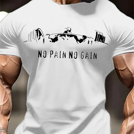 New Men's Fitness T-Shirt Fierce Gym Sports Short-Sleeved Top Quick-Dry Round Neck T-Shirt Fitness Competition Training Clothes