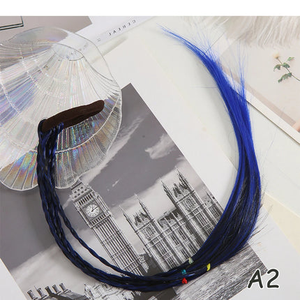 AZQUEEN Synthetic Colored Long Braided Ponytail Extensions With Elastic Band Rainbow Braid Pony Tail Hairpiece For Girl Kids