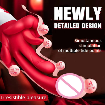 KUSHOR 5 IN 1 Dildo Vibrator for Women Swings Tongue G Spot Clitoral Stimulator Vaginal Massage Female Masturbator Adult Sex Toy
