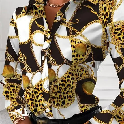 2026 Summer New Women's Long-sleeved Shirt, Single-breasted Printed Shirts Fashion Casual Tops Camisa Female Chemise S-XXL