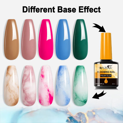 QAZIXU Blooming Gel Clear Watercolor Gel Polish UV LED Soak Off Spreading Effect Marble Nail Polish Gel Nail Art Design Salon