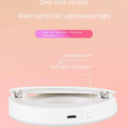 Ring Light Phone Selfie Stick LED Clip-on Rechargeable Round Lamp Live Stream for Smartphone Laptop IPad IPone