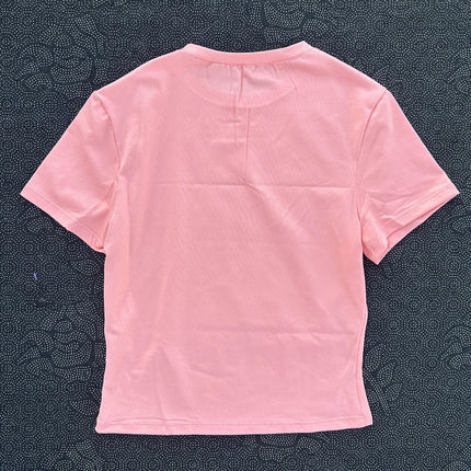 Solid color women's soft breathable yoga short-sleeved comprehensive training tight T-shirt with exposed belly button fitness sh