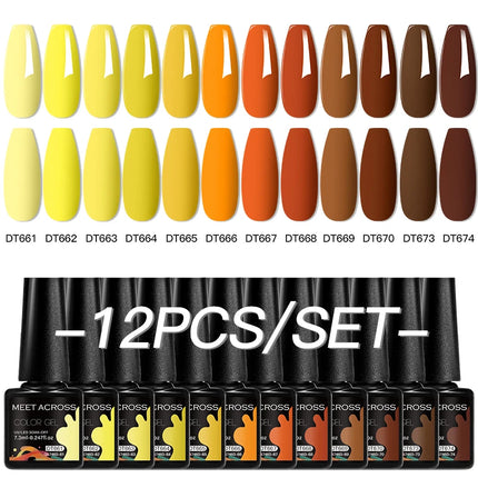 12pc All-season Nail Gel Polish Set Multicolor TPO HEMA Free Long-Lasting UV LED Nail Supplies for Women Daily & Party Wearing