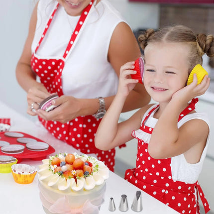 3 Pcs Stainless Steel Russian Piping Tips Set V-Shaped Wave Nozzles for Pastry, Cupcakes, Cakes - Easy to Use and Durable Kitche