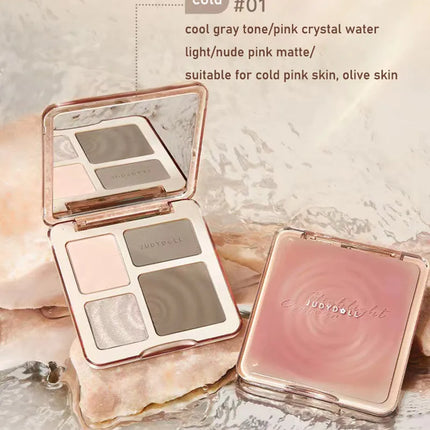 JUDYDOLL Waterproof Contour Stick & Highlighter Palette Set Vegan Cruelty-Free Makeup Kit for Cheekbones Nose Slimming