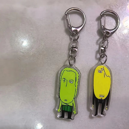 Anime Roronoa Zoro Vinsmoke Sanji Cosplay Keychain Abstract Funny Acrylic Pendant Keyring Key Chain Bag Ornament Accessory Props