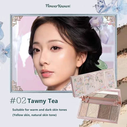 Original Flower Knows Chocolate Wonder-Shop Highlighter Contour Powder Face Palette For Women Bronzer Illuminator Highend Makeup
