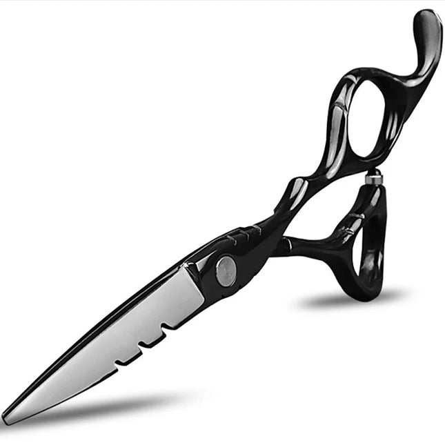 Japan 440C Titanium Qlating Barber Professional Scissors for Hairdresser 5.5 / 6.0 Cutting Thinning Black Hair Scissor Shears
