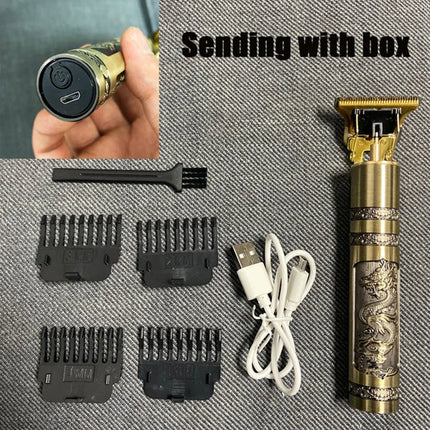 Vintage Hair Clipper Electric Hair Trimmer USB Charging Hair Cutting Machine Portable Shaver Professional Barber Men's Gifs