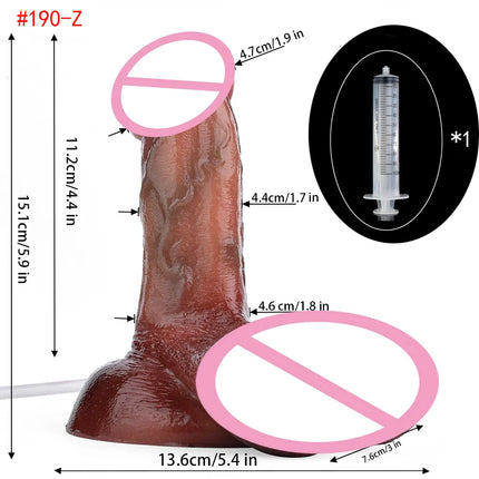 FAAK Lifelike Squirting Penis Silicone Ejaculation Large Realistic Dildo With Sucker Skin Touch Anal Sex Toys For Women