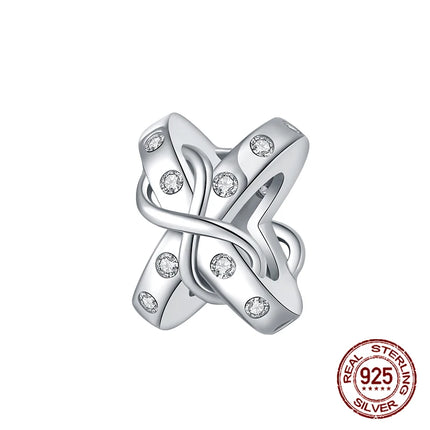 Hot Sale Charms Beads 925 Sterling Silver Solid Color Letter Family Forever Tree of Life Zircon Beads Fit DIY Bracelets Jewelry