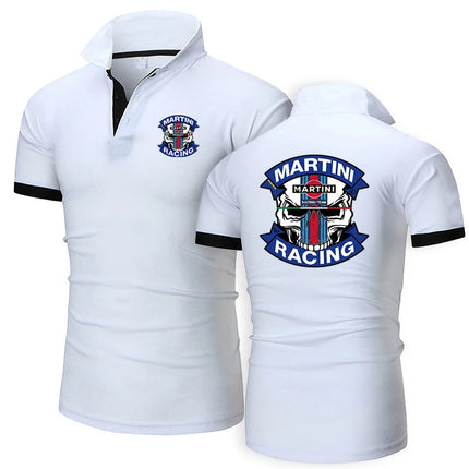 Martini Racing Printing Fashion 2024 New Men's Summer Solid Color Short Sleeve High Quality Classic Slim Fit Polo Shirt Tops