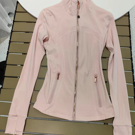 Women Yoga Zip Jacket Slim Fit - Quick Dry Nylon Stand Collar / Veste Yoga Femme Zip Slim - Séchage Rapide Nylon Col Montant