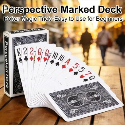 Perspective Marked Deck Playing Cards Poker Magic Trick Close-up Street Illusion Gimmick for Beginner Easy to Use Magic Props