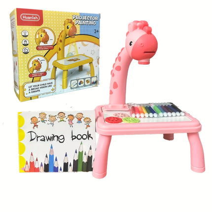 Kids' Drawing Table with Projection, Mini Multifunctional Educational Toy, Creative Painting Toy, Best Christmas Gift for teen