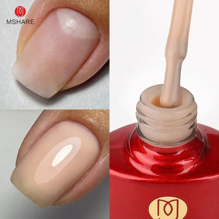 MSHARE Milky Pink Rubber Base Gel Camouflage Color Coat Soak Off Nails Gels Varnish Lacquer 10ml UV LED Gel Polish TPO Free Gel