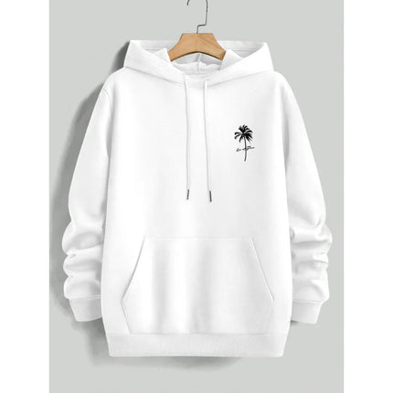 Coconut Tree Pattern Men's Fashion Printed Hooded Sweatshirt，Front and back printed hoodie, a fashionable and unique item