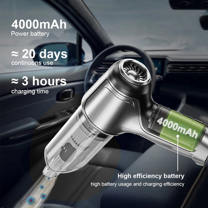 Car Vacuum Cleaner Wireless Portable Vacuum Cleaner 95000PA High Power 2 in 1 Mini Handheld Vacuum Cleaner Blower for Car Home