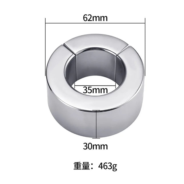 Stainless Steel Magnetic Ball Stretcher Heavy Silver Penis Ring Cock Weighted Exercise Scrotum Pendant Male Bondage Sex Toys