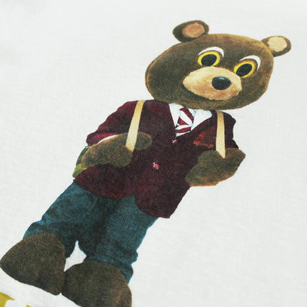 American Street Hip Hop Kanye West Late Registration Kanye Bear Graphic T Shirt Oversized Women Men Cotton Streetwear Clothing