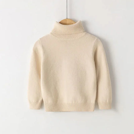 2-8T Toddler Kid Baby Boy Girl Sweater Winter Clothes Knit Pullover Top High Collar Warm Thick Infant Knitwear Casaul Outfit