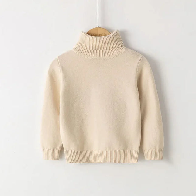 2-8T Toddler Kid Baby Boy Girl Sweater Winter Clothes Knit Pullover Top High Collar Warm Thick Infant Knitwear Casaul Outfit