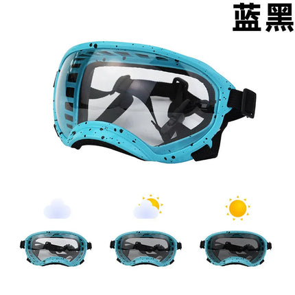 Color changing pet glasses, dog goggles, size dog sunglasses, snow glasses, UV resistant dog sunglasses