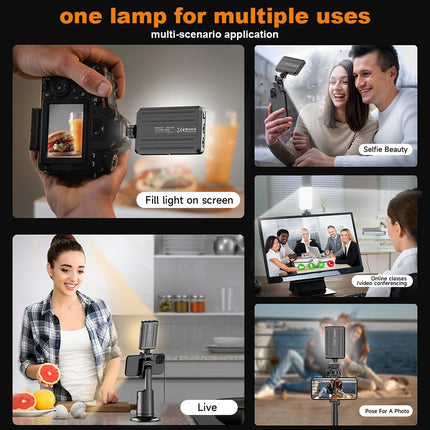 Portable Selfie Light Phone Fill Light 3000mAh Rechargeable Video Photography Light 120 LED 2500K-9000K Dimmable for Live Vlog