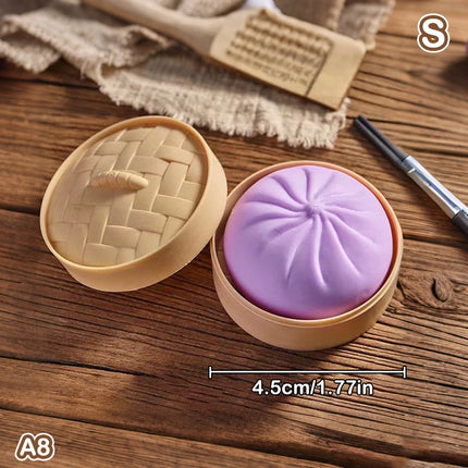 1Pc/Set Simulation Dumpling Steamed Bun Squeeze Toy Soft Stress Relief Fidget Toy Anxiety Relief Decompression Dough Toy