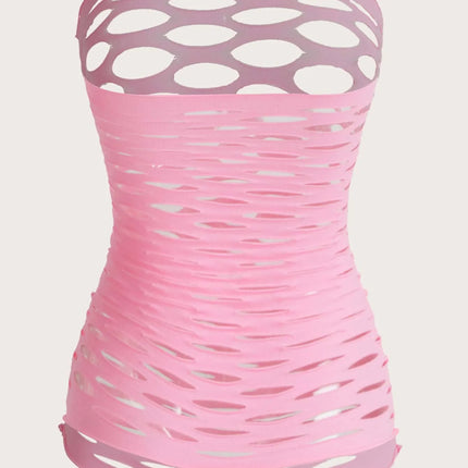 ROMWE Kawaii Sexy Super Elastic Hollow Out Lingerie Dress