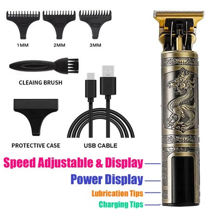 Portable Mens Beard Hair Clipper T9 Professional Electric Hair Cutting Rechargeable Hair Clipper Barber/Hair Clipper Accessories
