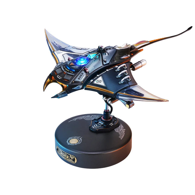 Rokr Manta Ray Mechanical 3D Puzzle Kit Cyberpunk Style Model Challenging DIY Project Unique Desktop Decor Gift for Adults