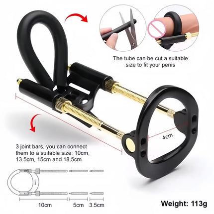 Male Penis Corrector Delayed Locking Sperm Ring Portable Penis Stretching Negative Pressure Endurance Penis Stretching Trainer