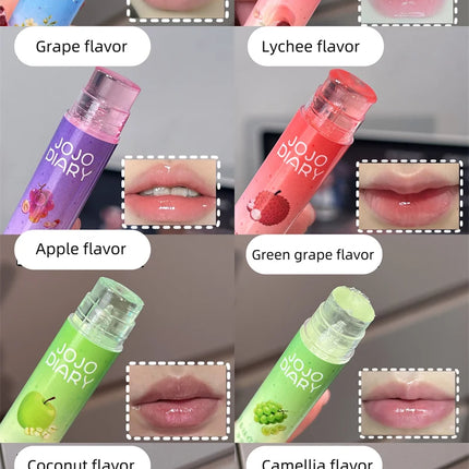 Coconut Hydrating Lip Balm Transparent Colorless Grape Apple Fruity Lip Care Moisturizing Anti-Dry Peach Jelly Lip Balm Makeup