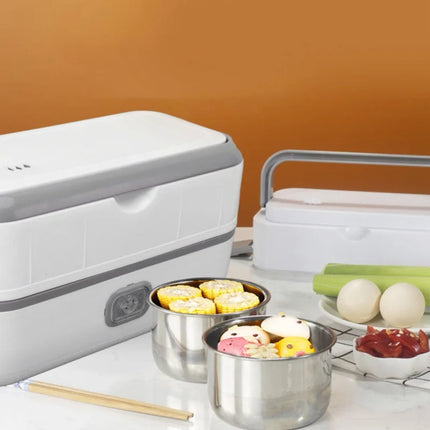 Portable Electric Lunch Box Stainless Steel Liner Heated Bento Box For Home Dorm Travel Outdoor 0.5L