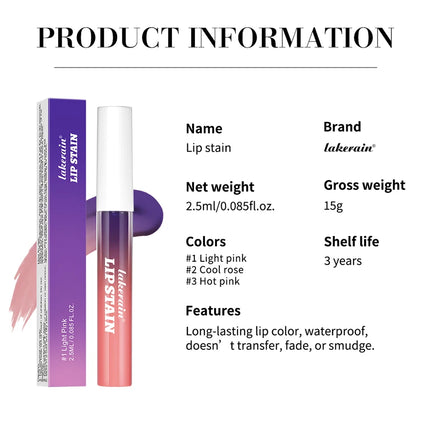 3pcs/set Lip Stain Peel Off And Reveal Long Lasting Waterproof Pink Lip Tint Transfer Proof Natural Lip Stain Tear Off Lip Gloss
