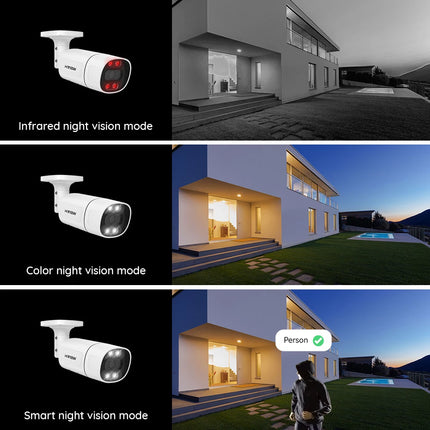 H.View 4K 5Mp 8Mp poe Cctv Security Camera System Home Video Surveillance Kit 8Ch Nvr Audio Outdoor Ip Camera xmeye app